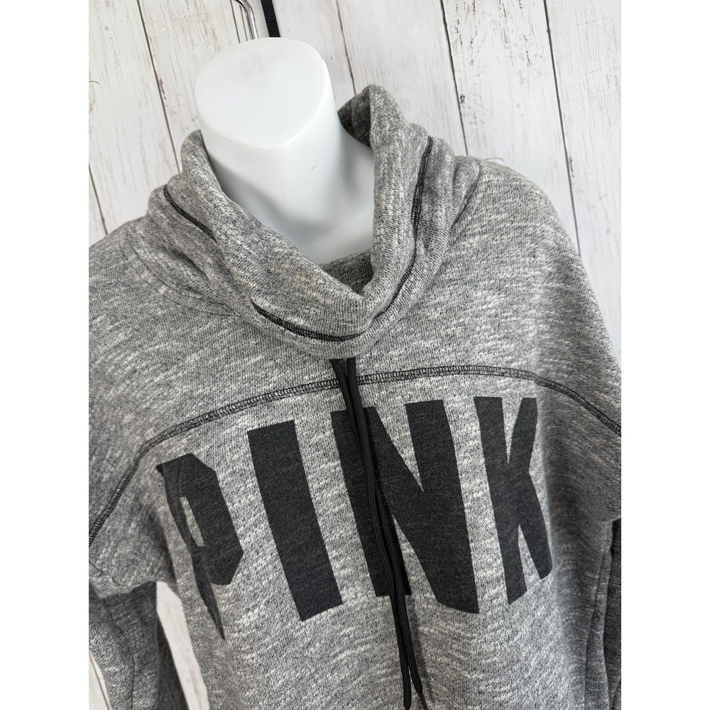 Women's Victoria Secret PINK Cow Neck Sweatshirt Size M Gray